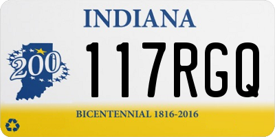 IN license plate 117RGQ