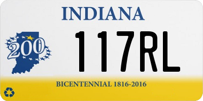 IN license plate 117RL