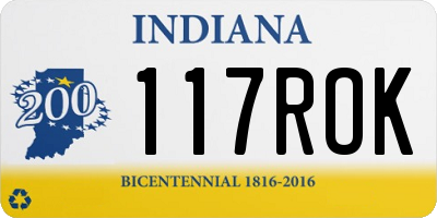 IN license plate 117ROK