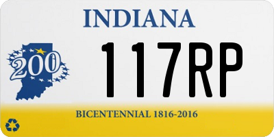 IN license plate 117RP