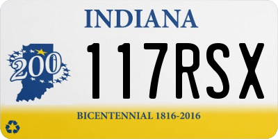 IN license plate 117RSX