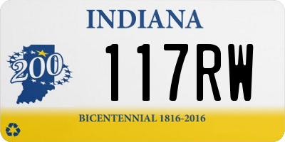 IN license plate 117RW