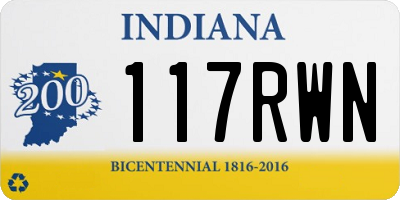 IN license plate 117RWN