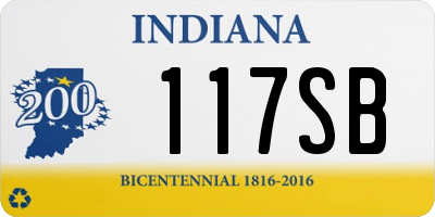 IN license plate 117SB