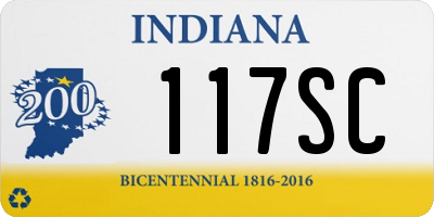 IN license plate 117SC