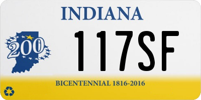 IN license plate 117SF