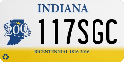 IN license plate 117SGC