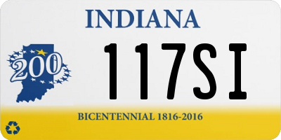 IN license plate 117SI
