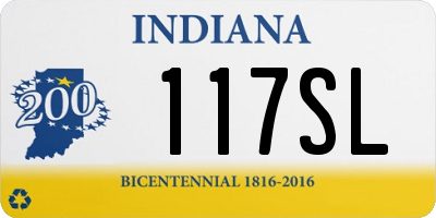 IN license plate 117SL