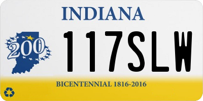 IN license plate 117SLW