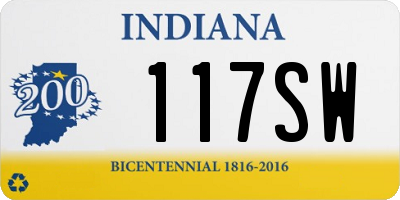 IN license plate 117SW