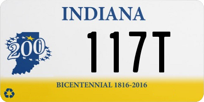 IN license plate 117T