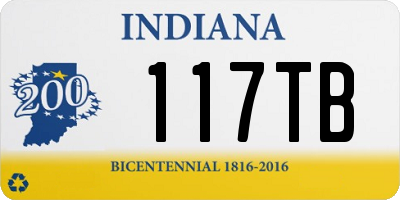 IN license plate 117TB