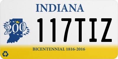IN license plate 117TIZ