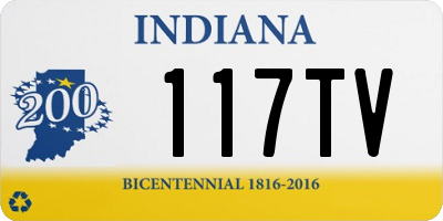 IN license plate 117TV