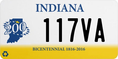 IN license plate 117VA