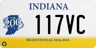 IN license plate 117VC