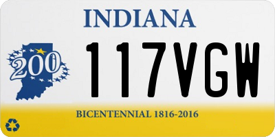 IN license plate 117VGW