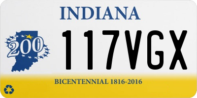 IN license plate 117VGX