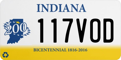IN license plate 117VOD