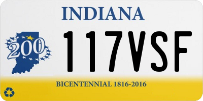 IN license plate 117VSF