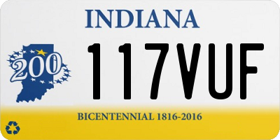 IN license plate 117VUF