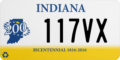 IN license plate 117VX