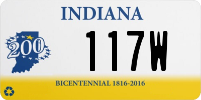 IN license plate 117W