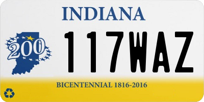 IN license plate 117WAZ