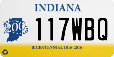 IN license plate 117WBQ