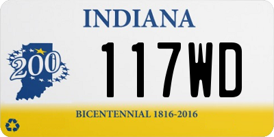 IN license plate 117WD