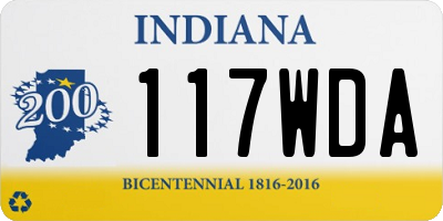 IN license plate 117WDA