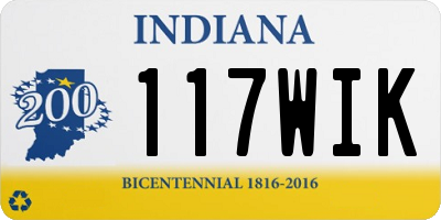 IN license plate 117WIK
