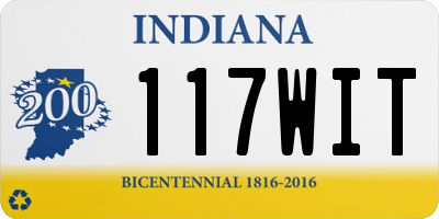 IN license plate 117WIT