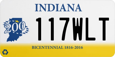 IN license plate 117WLT