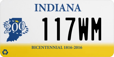 IN license plate 117WM