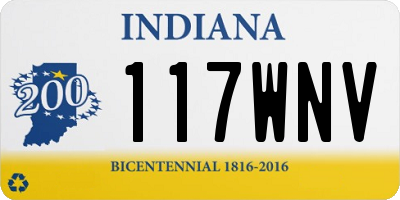 IN license plate 117WNV