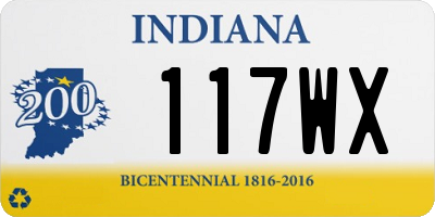 IN license plate 117WX