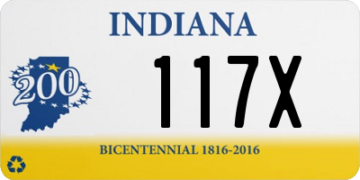 IN license plate 117X