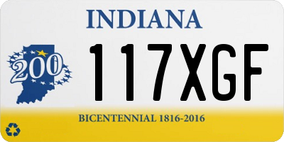 IN license plate 117XGF