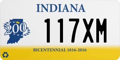 IN license plate 117XM