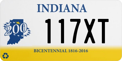 IN license plate 117XT
