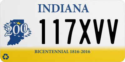 IN license plate 117XVV