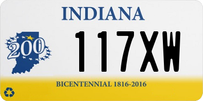 IN license plate 117XW