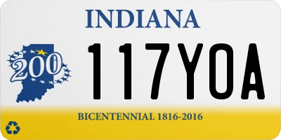 IN license plate 117YOA
