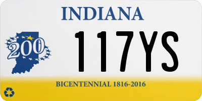 IN license plate 117YS