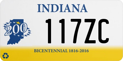 IN license plate 117ZC