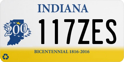 IN license plate 117ZES