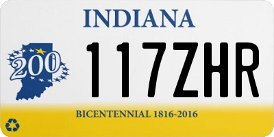 IN license plate 117ZHR