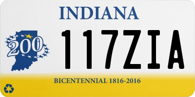 IN license plate 117ZIA